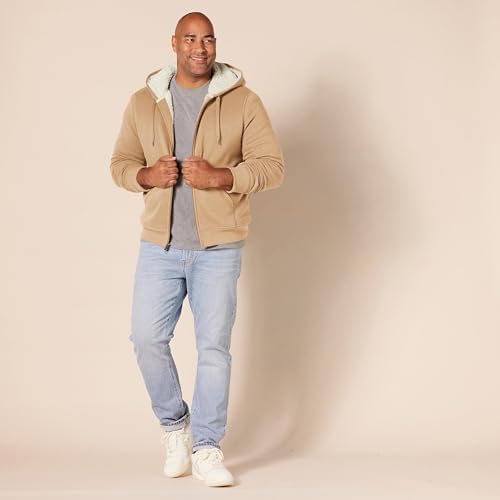 Amazon Essentials Hoodie For Men, Sherpa-Lined Full-Zip Fleece Sweatshirt