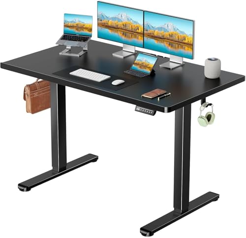 Marsail Electric Standing Desk Adjustable Height, 63 inch Large Standing Desk with Deeper Tabletop & 4 Memory Presets, One Piece Standing Desk for Home Office & Computer Workstation, Black,2 Packages by Marsail - Used condition - US$190.09