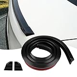 Ajxn Pack-1 Car Universal 4.9 Ft Carbon Fiber Pattern Rear Wing Decorative Strip, Spoiler Free-Punching Rubber Lip Stickers, Suitable for Tailgate, Roof, Bumper Scratch Protection(Matt Black)