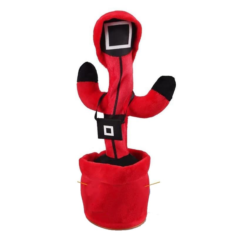 Image of BUMTUM Dancing Singing Squid Game Theme Character Toy, Wriggle & Singing for Babies & Kids, Plush Musical Electronic Toys, Voice Recording Repeats(Red)