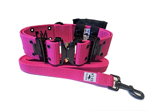 M1-K9 Generation 3 Pro Series Dog Collar with Pouch and Leash (Hot Pink)