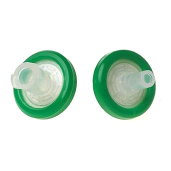 Celltreat 229746 Polyethersulfone Syringe Filter Membrane, 0.22m Pore Size, 13mm Diameter, Green Case of 75