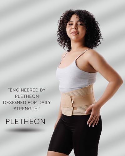 Image of PLETHEON Lumbo Sacral Lumbar Support Belt Beige for Men & Women | Spine & Lower Back Support Brace | Fit From 30 to 46 Inch Waist