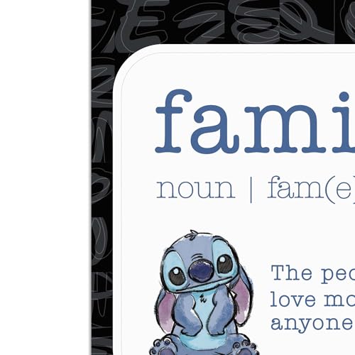 Image of Disney Lilo and Stitch Family Definition Adhesive Vinyl Decal - Fun Stitch Ohana Sticker for Car or Truck