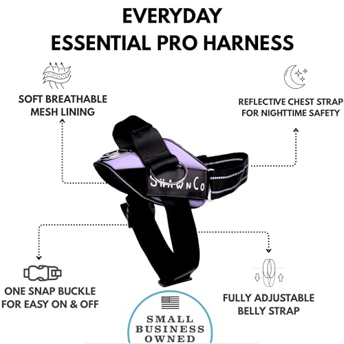 ShawnCo Essential Pro Dog Harness, No-Pull Pet Vest with 3 Leash Clips and Removable, Reflective Side Patches, Adjustable and Padded Harness for Small, Medium and Large Dogs (ICY Lilac, M) - Image 3