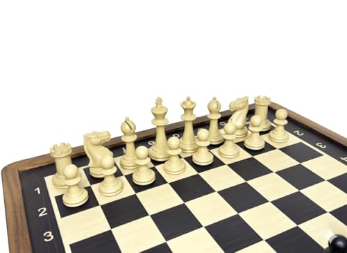 Image of PALM ROYAL HANDICRAFTS 16 x 16 inches Non-Magnetic Flat Printed Wooden Chess Board Set with 32 Chessmen for Kids and Adults Storage Bag Available 16 x 16 Inches.