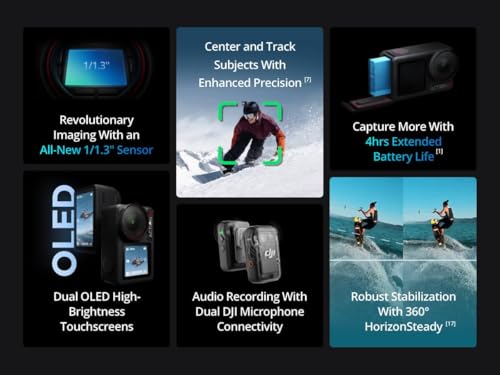 Image of DJ I Osmo Action 5 Pro Standard Combo 4K 120fps Waterproof Action Camera 1 /1.3 Inch Sensor Dual OLED Touchscreen Stabilization Subject Tracking for Sports Vlogging Travel