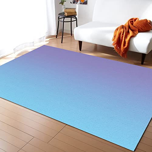 Ombre Area Rug For Bedroom Living Room- Gradient Blue And Lilac Purple Contemporary Floor Carpet Comfy Runner Rug Nursery Playmats Home Decor Mat, #TOP24