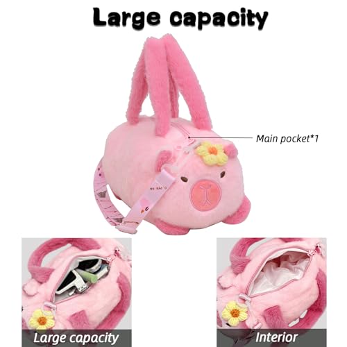 Kawaii Plush Crossbody Bag Cute Small Casual Shoulder Bag Purse Travel Daypacks4