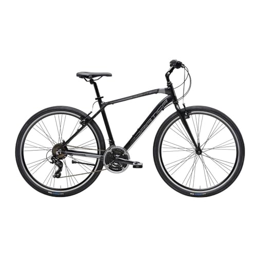 Adriatica Bazam - Bicicleta Hybrid Boxter FY Man de 28 pulgadas, cambio de 21 velocidades, cuadro de aleación, bicicleta híbrida, talla 45, negro mate