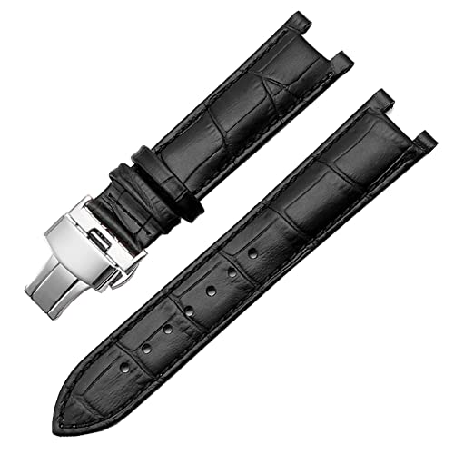 FFHAO Genuine Leather Watchband For GC 22 * 13mm 20 * 11mm Notched Strap Withstainless Steel Butterfly Buckle Men And Women Watch Belt