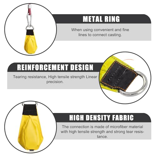 1 Stück Wurfbeutel, Wurfsack Schleudersack Kletter Professioneller Wurftasche Klettern Baum Seilwerfen Gewicht Tasche Arbeiten Bergsteigen Gelb 210G für Baumpfleger, Baumklettern, Wandern, Camping