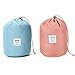 Produktbild 2 Stück Kosmetikbeutel Reise-Fass Kosmetiktasche wasserdichte Kulturbeutel Kordelzug Make up Kulturtasche Handtasche Aktentasche Wash Bag + Mini Beutel für Frauen und Mädchen