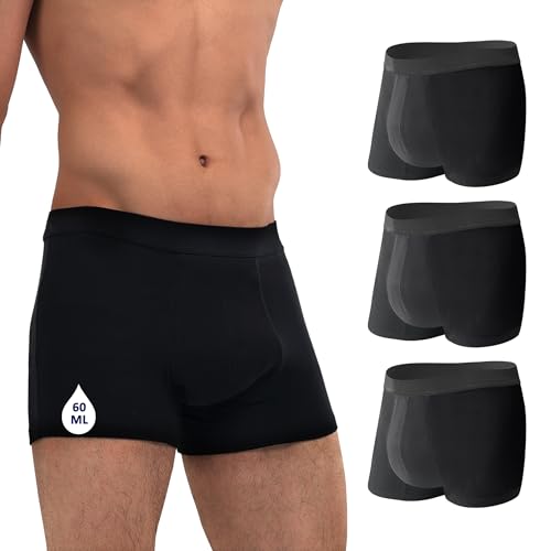 KARSWATT Washable Absorbency Urinary Incontinence Underwear for Men, Leak Proof Boxer Briefs for...