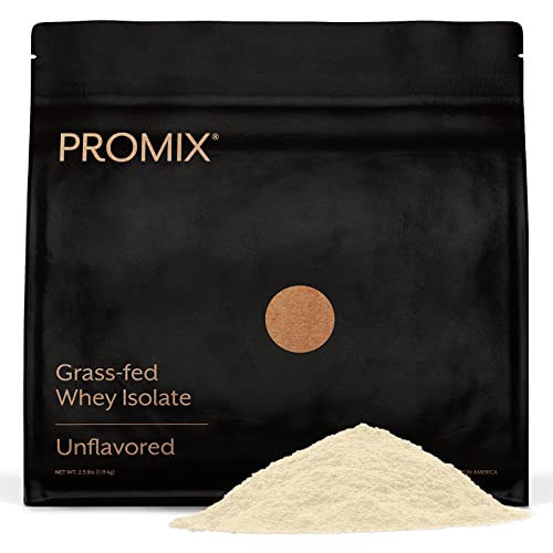 ProMix Nutrition Whey Protein Isolate Powder, 30g Grass Fed Whey Isolate, 6.6g BCAAs, Gluten Free, Keto Friendly, Unflavored - 2.5 Pound (Pack of 1)