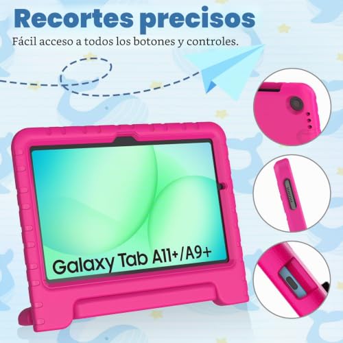 Funda infantil para Samsung Galaxy Tab A11+ y A9+ Plus de 11 pulgadas antishock con protector 7