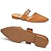 Rekayla Mules for Women Flats Comfortable Closed Pointed Toe Women Adjustable Mules Shoes Brown Size 8.5