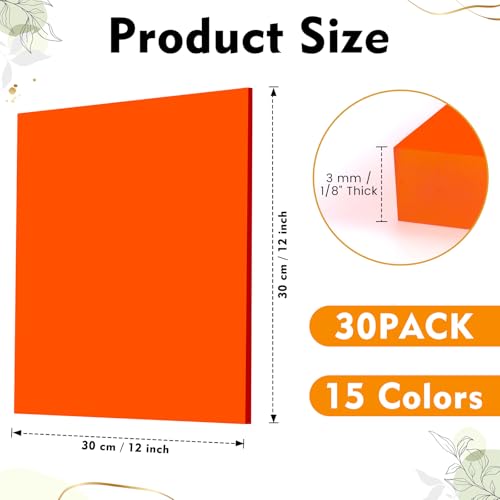 Image of Geetery 15 Pcs Colored Acrylic Sheets, 12 x 12 x 1 /8 Inch Thick Translucent Cast Acrylic Sheet,Plastic Boards for Back to School DIY Project Picture Frame,Art Craft Laser Cutting Engraving, 15 Colors