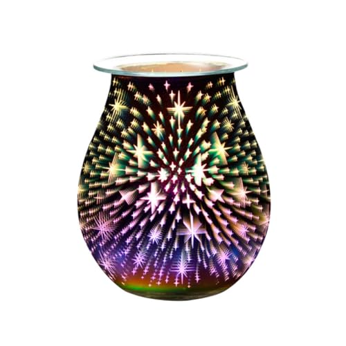 BATHVEVE 1pieza Lámpara Difusora De Fragancias De Vidrio Soporte Único para Velas Aromáticas Decoración Elegante para Hogar y Dormitorio Humidificador De con Luz y Diseño Romántico