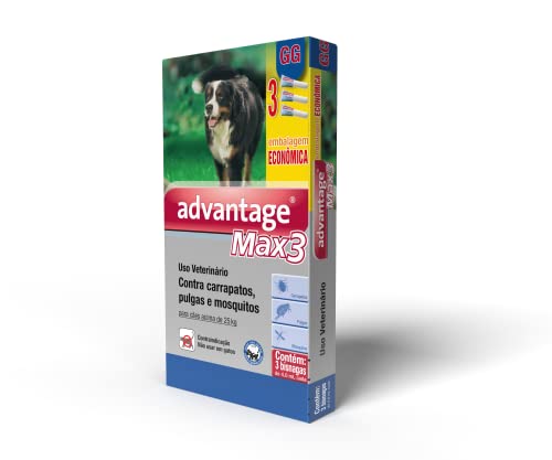 Antipulgas Advantage Max3 Bayer para Cães acima de 25kg - 3 Bisnagas de 4ml