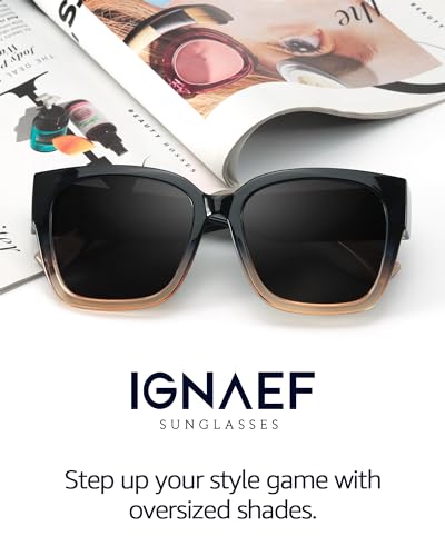 IGnaef Oversized Fit Over Sunglasses for Women Men, Trendy Polarized Sunglasses for Driving with UV400 Protection IF75114