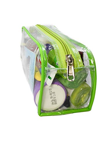 Image of iShine Multipurpose Travel Morning Zipper Pouch for Men and Women Transparent Medium (Pack of 1, Green)
