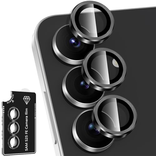 Jurqqer Protection Caméra pour Samsung Galaxy S25 FE, Verre Trempé 9H Ultra-Fin et Alliage...