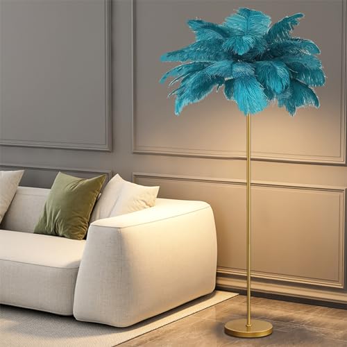 Luminaire en plumes d'autruche haut de gamme et lampe LED moderne LWX