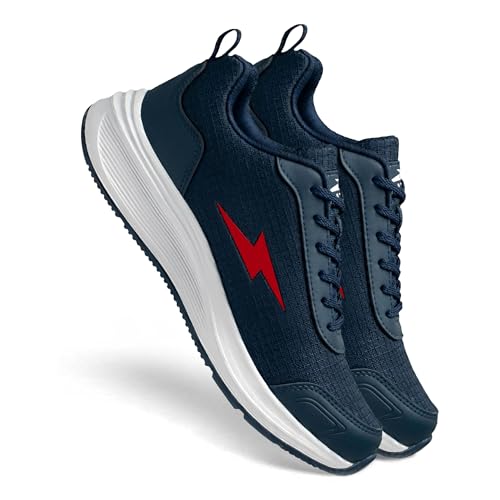 Image of BRUTON Men's Blue Casual Sneakers | Lightweight Cushioned Lace-Up Shoes | Breathable Fashion Footwear for Walking, Travel, College