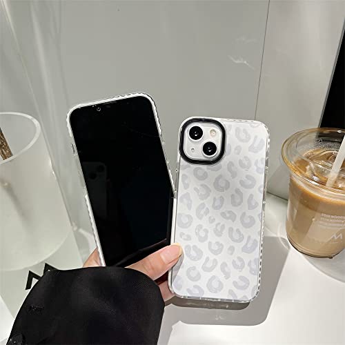 White Leopard Light Gray Soft Phone Case For Apple Iphone 13 Built-In Bumper Women Cute Stylish Cover For Iphone 13 6.1" #TOP4