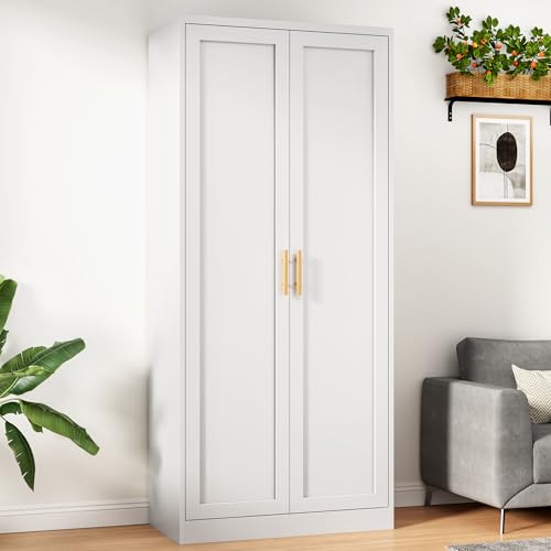 Image of 71 inch Metal Storage Cabinet with 2 Doors, 4 Adjustable Shelves