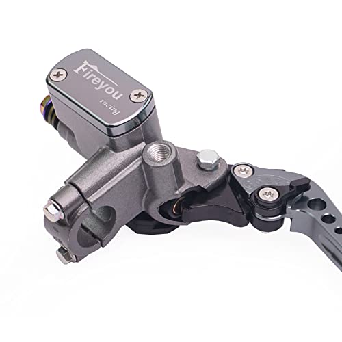 Fireyouracing Universal Motorcycle Bike 7/8" 22Mm Handlebar Brake Master Cylinder Perch Line Clutch Lever Set, Compatible With Street Bike, Pit Bike,Atv, Pedal Bike (Grey) #TOP4