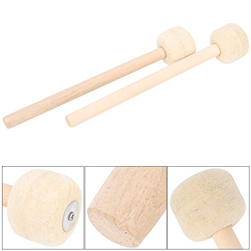 Tamburo Legno Martello, Tamburo Martello Di Lana, 2 Pezzi Di Lana Bastone Mazze Martello Manico In Legno Accessori Per Strumenti A Percussione Per Percussioni Marching Band