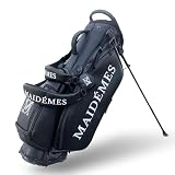 Aroli Golfish Pu Leather In Stock Golf Stand Bag Custom Embroidered Personalized Name Logo Lightweight Waterproof Golf Bag With Stand For Women/Men,5-Way Full-Length Dividers