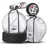 Caractéristiques pratiques: Grâce à sa poignée, le sac à pneus peut être transporté sans problème. Une fenêtre permet de marquer les pneus (par ex. pneu avant gauche, pneu arrière droit).