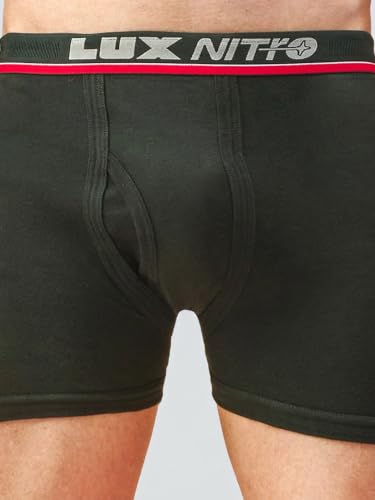 Image of Lux Nitro Men's Interlock Long Trunk | 100% Combed Cotton | Durable & Stretchy Interlock Fabric | Super Soft Waistband | Everyday Comfort Pack of 3