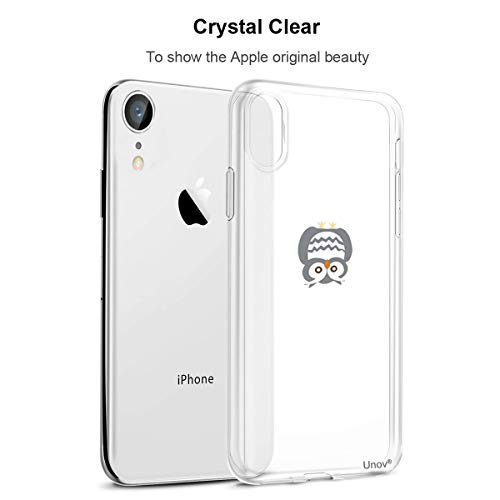 Unov Case Compatible With Iphone Xr Case Clear With Design Slim Protective Soft Tpu Bumper Embossed Pattern 6.1 Inch (Owl) #TOP2