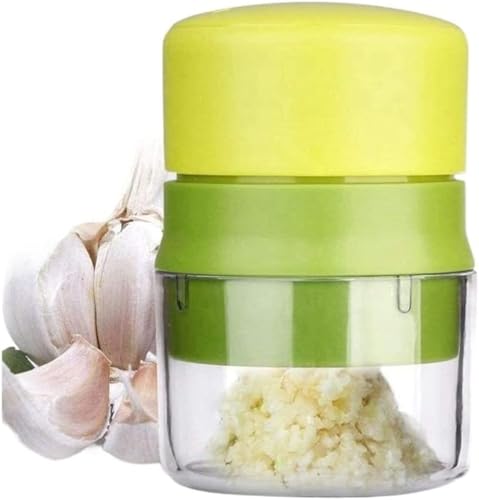 Knoblauch-Presse-Brecher-Edelstahl-Hochleistungs-Mincer-kein-Schäl-Squeezer für Ingwer-Kräuter-Nüsse-Küchen-Gadget-Geschirr-Sperrspüler-sicher-leicht sauber kompakt 10,5 x 6,5 cm Grün