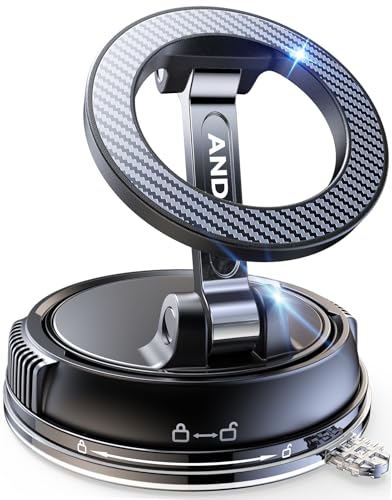 ANDERY Car Phone Holder for Magsafe [78+LBS Strongest Suction & 2400gf Magnetic] 360° Adjustable Car Phone Mount, Phone Holders for Your Car for iPhone 17 Pro Max 16 15 14 13 12 Air Plus, Carbon Fiber