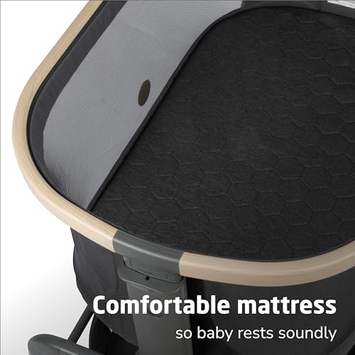 Maxi-Cosi Iora Baby Bassinets Bedside Sleeper, Portable Bassinet, Infant Bedside Sleeper Crib, Height Adjustable, Breathable Mesh, Large Storage Basket, Classic Graphite - image 4