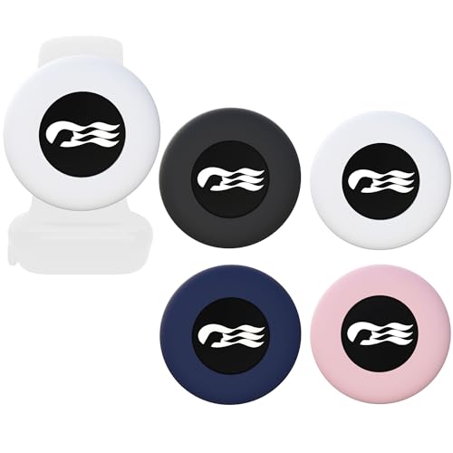 [4 Pack] Princess Ocean Medallion Watch Adapters - Silicone Cruise Accessories Holder for Carnival Ocean Medallion (2024 2025 2026) Fits Watch Wristbands - Black White Pink Dark Blue