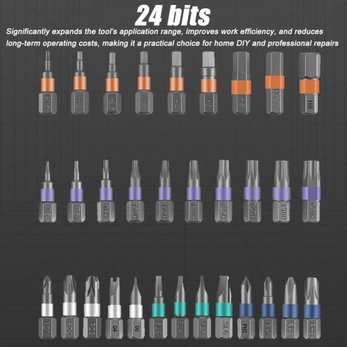 Kit de atornillado 24 en 1 para desmontar electrodomésticos difíciles con varilla flexible 6
