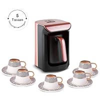 KARACA Hatır Roast Türkische Kaffeemaschine Roségold 5 Tassen Kapazität Viel Schaum, 535W, Sprachwarnsystem, Lichtwarnsystem, Messlöffel, Einfache Reinigung – Ansicht 6