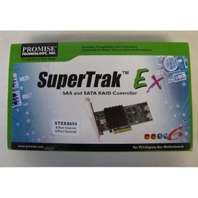 PROMISE TECHNOLOGY SuperTrak EX8654 PCI Express x8 3Gbit/s controller RAID (SAS, SATA, Seriale ATA II, PCI Express x8, mezza altezza (profilo basso), 0, 1, 5, 6, 10, 50, 60, 1E, 512 MB, DDR2)