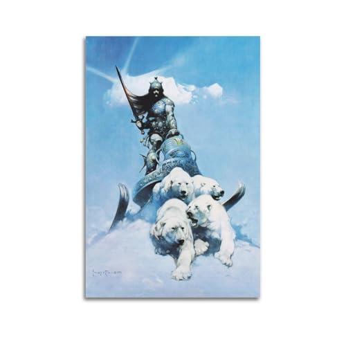 Póster Art Nouveau Frank Frazetta de 40x60 cm, lienzo neutro para pared de dormitorio
