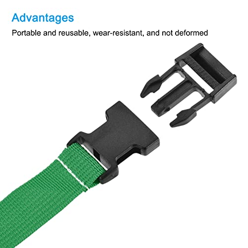 Image of MECCANIXITY Utility Strap with Buckle 1x98 Inch Polyester Quick Release Adjustable Belt for Travel Outdoor Bag Luggage Packing (Green, Pack of 2)