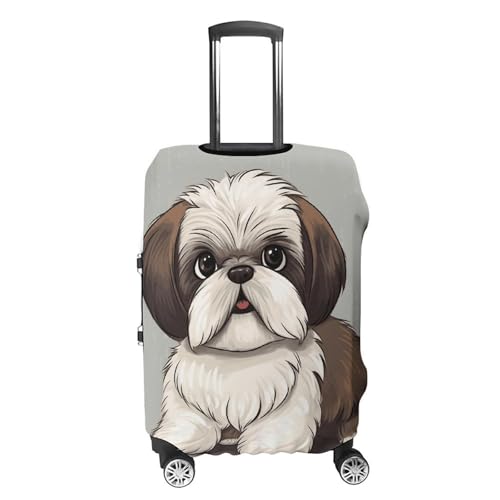 Shih Tzu Dog Printed Luggage Cover Protector, Fits 18-32 Inch Luggage4