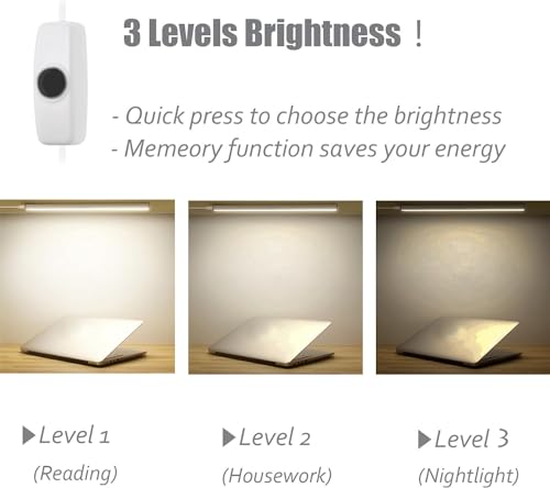 Image of ASOKO 12 Inch Under Counter LED Lights Dimmable 5000K Plug in Desk 2Pack