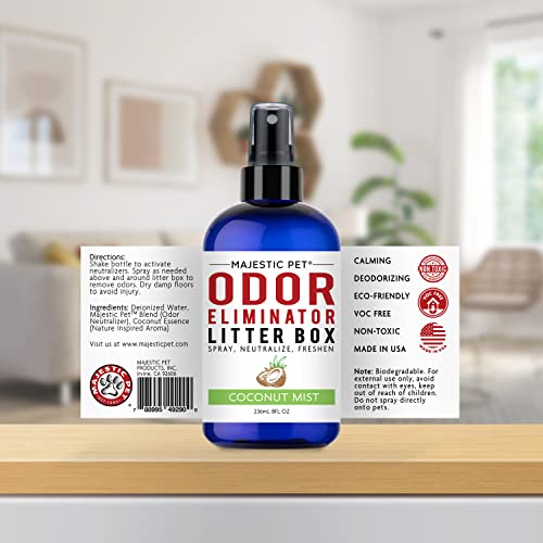 Image of Majestic Pet Litter Box Deodorizer 8 FI Oz - Cat Litter Box Odor Eliminator - Litter Odor Eliminator Works on all Litter Types -Cat Litter Deodorizer Spray Coconut Mist