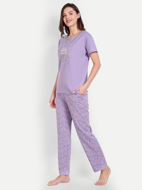 Image of Bedtime story Cotton Night Suit for Women Girls | Women's Cotton Printed Pant & Top Night Suit Set Pyjama Set Sleepwear Nightwear Nightdress Loungewear
